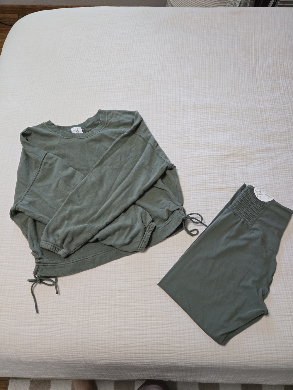 Offline By Aerie Sweatshirt and High-Waist Leggings Set - Olive Green
